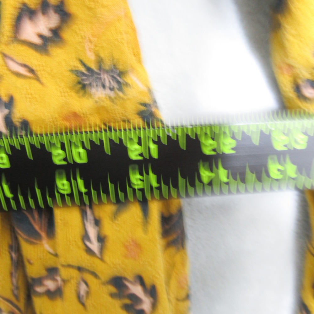 Universal Thread Mustard Yellow Floral Boho Midi Dress XXL Long Sleeve Cotton - Picture 9 of 14